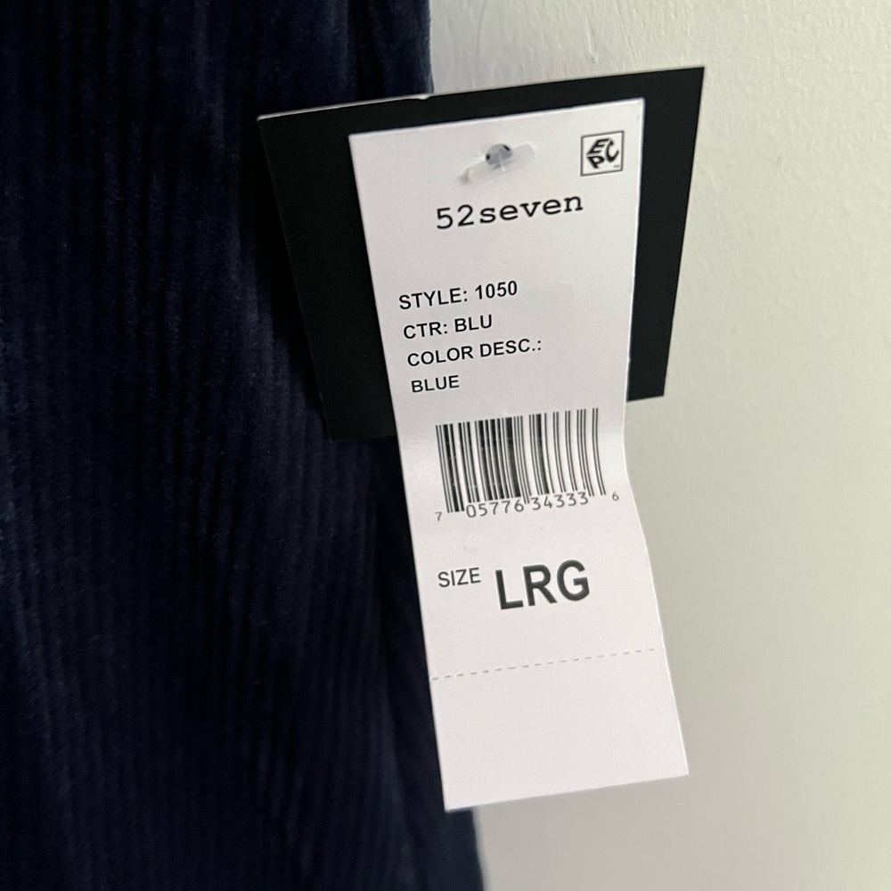 Seven7 Deep Blue Ribbed Top - Picture 3 of 3